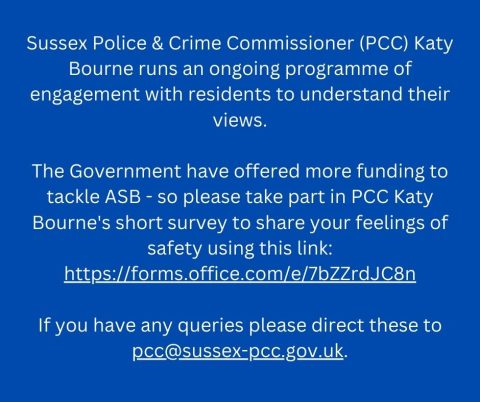East Sussex Police Commissioners Survey about Antisocial Behaviour Survey open to October